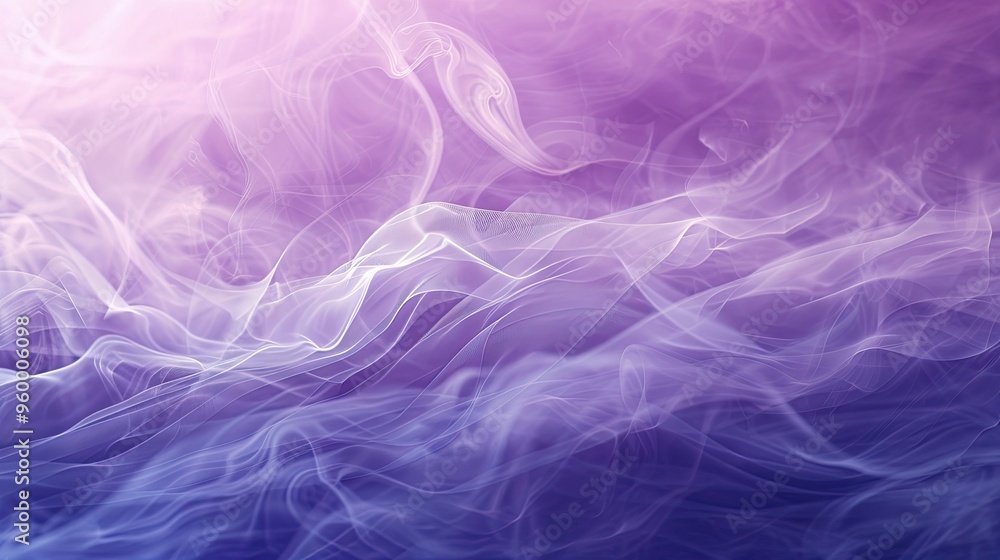 Fototapeta premium Lavender to indigo gradient wallpaper with light silver smoke giving an ethereal touch
