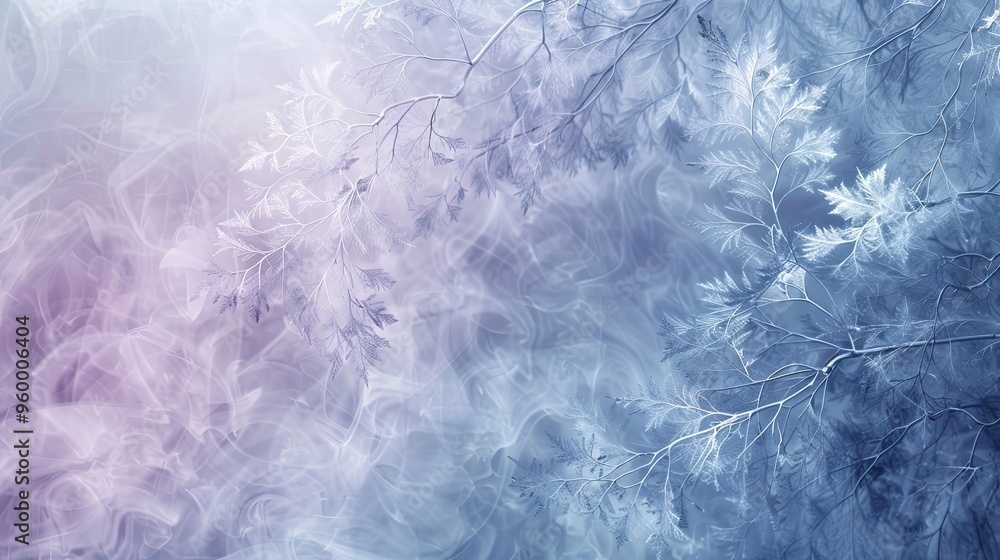 Cool gradient from blue to lavender with curling gray smoky wisps on background Cool gradient from blue to lavender with curling gray smoky wisps on background