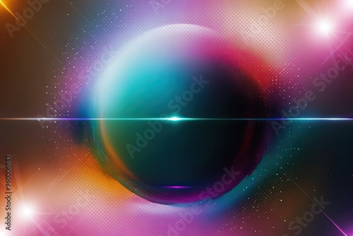 Glowing Abstract Color Fusion Effect with Dotted Overlay and Vivid Light