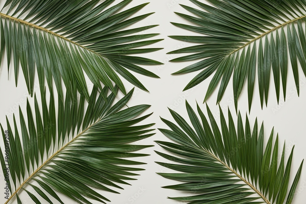 Fototapeta premium Textured Palm Leaf Compositions for Nature Spots in Eye-Catching Layouts