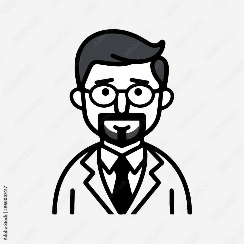 Cartoon businessman avatar illustration Cartoon businessman avatar illustration