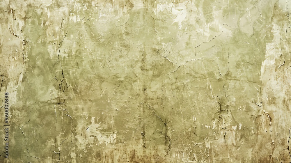 Fototapeta premium A natural olive green and beige wallpaper with rough cardboard texture and fibers