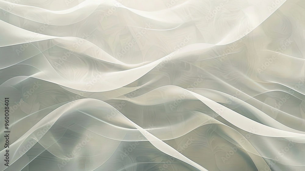 Fototapeta premium Minimalist ivory and cool grey wallpaper smooth vellum-like texture with ripples