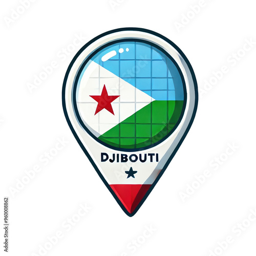 Map pointer button illustration featuring Djibouti's colors Free Download Map pointer button illustration featuring Djibouti's colors - GFXLoad