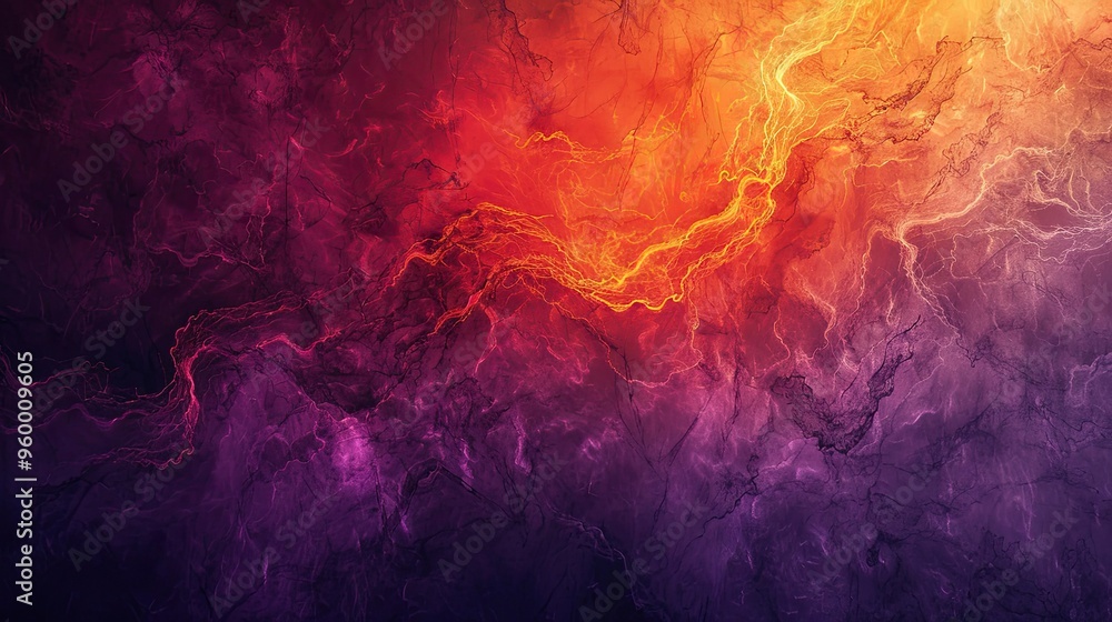 Fototapeta premium Intricate fiery gradient blending oranges and purples with subtle flame textures