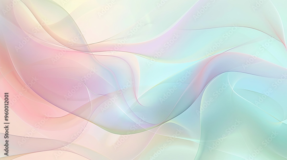 Calming wallpaper with light olive pink blue tones and smooth lines on a pearlescent backdrop Calming wallpaper with light olive pink blue tones and smooth lines on a pearlescent backdrop