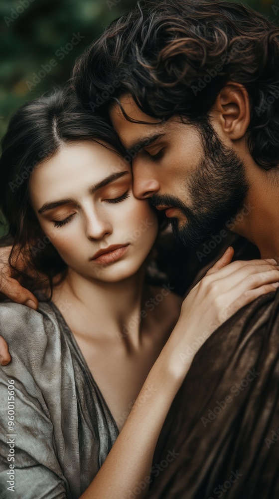 A man and a woman embracing each other A man and a woman embracing each other