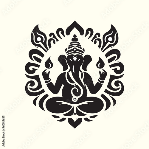 Creative Religion Silhouette Vector Logo Design