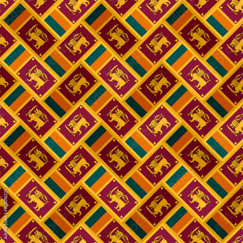 sri lanka flag wave background pattern. vector illustration