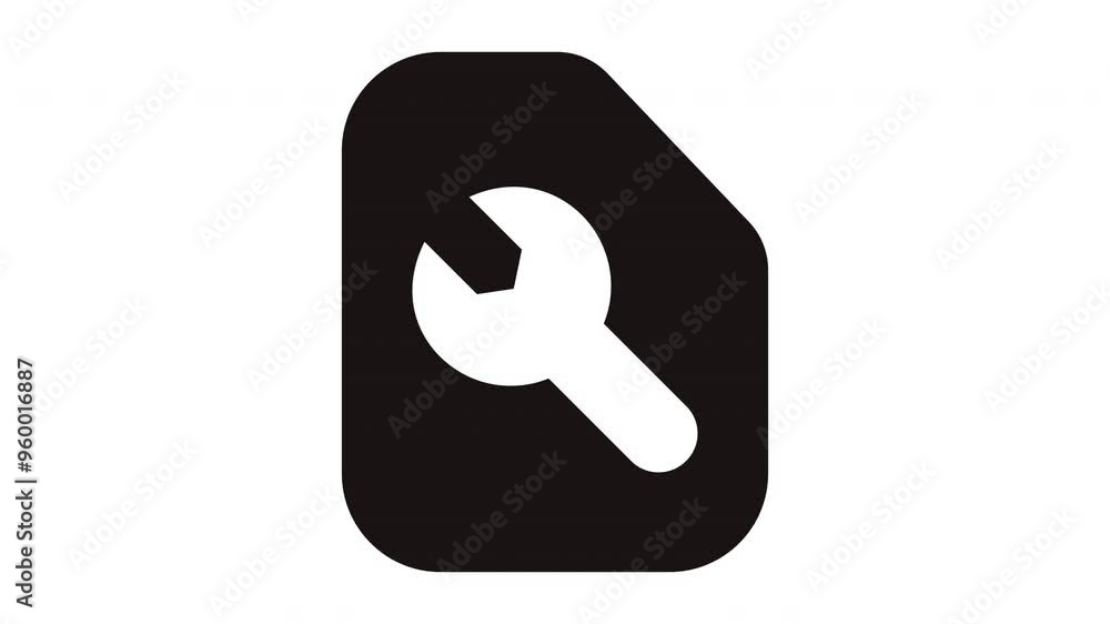 Rounded rectangle with white wrench inside. Rounded rectangle with white wrench inside.