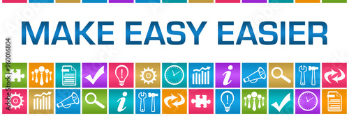 Make Easy Easier Colorful Box Grid Business Symbols 