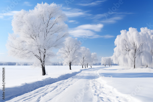 Beautiful snow winter landscape. Winter landscape. Beautiful wintry landscape