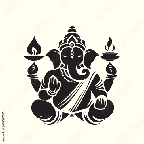 Creative Religion Silhouette Vector Logo Design