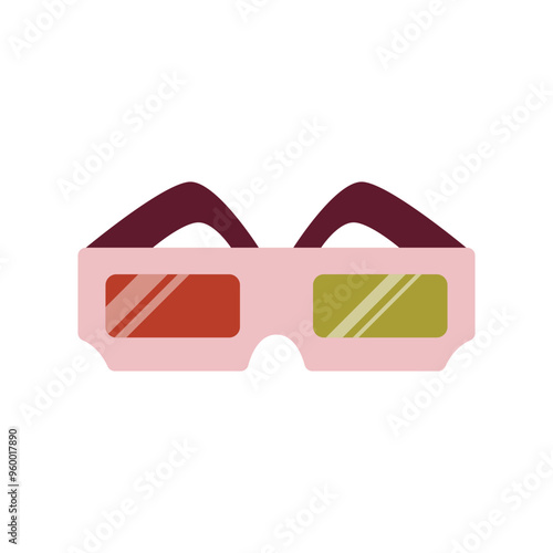 Glasses for 3D cinema on a white background