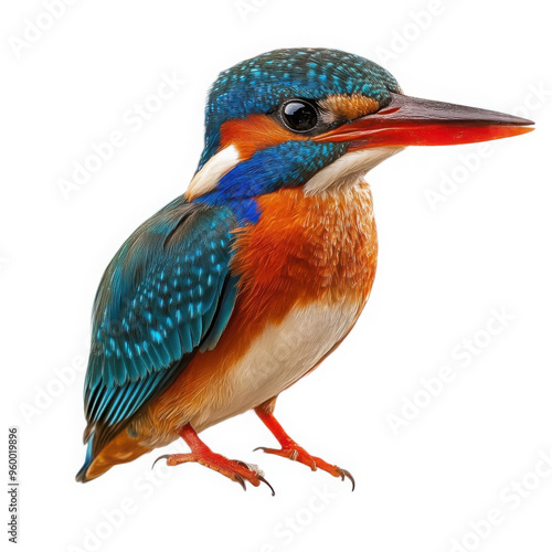 Commercial Quality Shot of an Isolated Malachite Kingfisher Bird