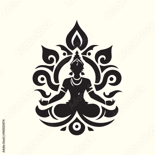 Creative Religion Silhouette Vector Logo Design