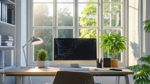 Wallpaper Mural modern interior, modern living room with table, modern interior with computer, living room interior, modern living room Torontodigital.ca