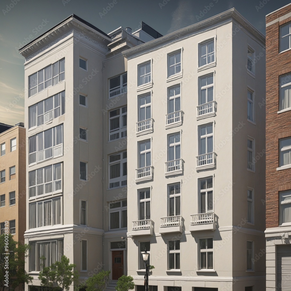 Facade view of historical building illustration Facade view of historical building illustration