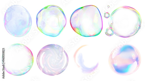 Bubble effects png cut out set