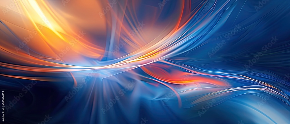 Abstract Swirling Lines of Light in a Vibrant Blue and Orange Palette Abstract Swirling Lines of Light in a Vibrant Blue and Orange Palette