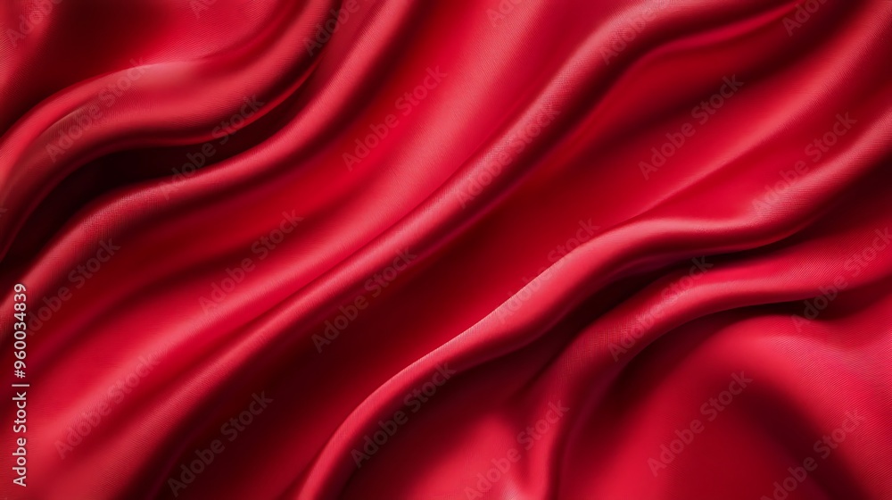 Obraz premium Red Satin Draped Fabric Texture