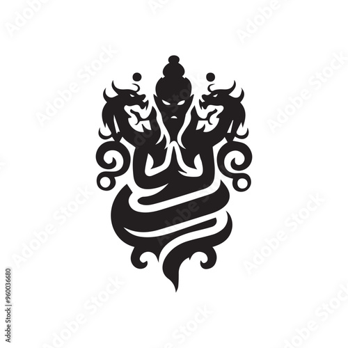 Creative Religion Silhouette Vector Logo Design