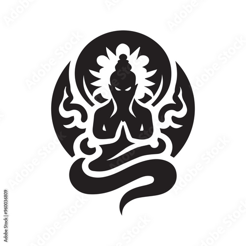 Creative Religion Silhouette Vector Logo Design
