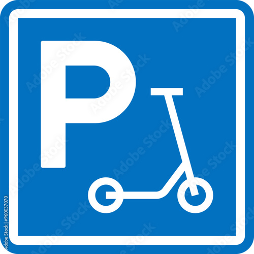 Scooter parking icon, road sign