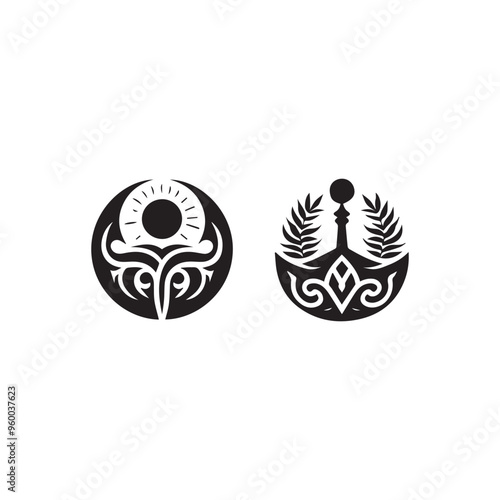 Creative Religion Silhouette Vector Logo Design