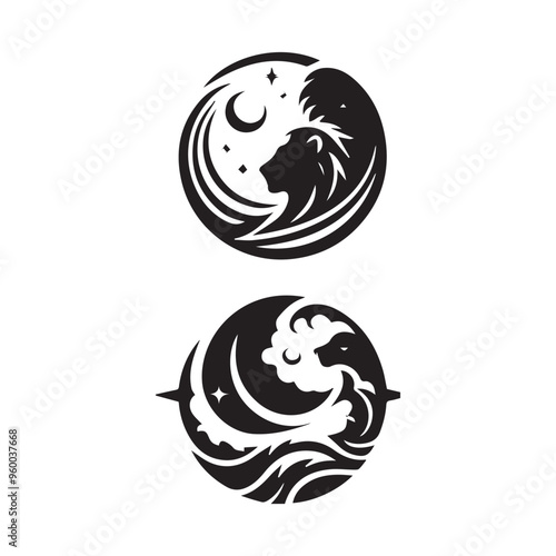 Creative Religion Silhouette Vector Logo Design