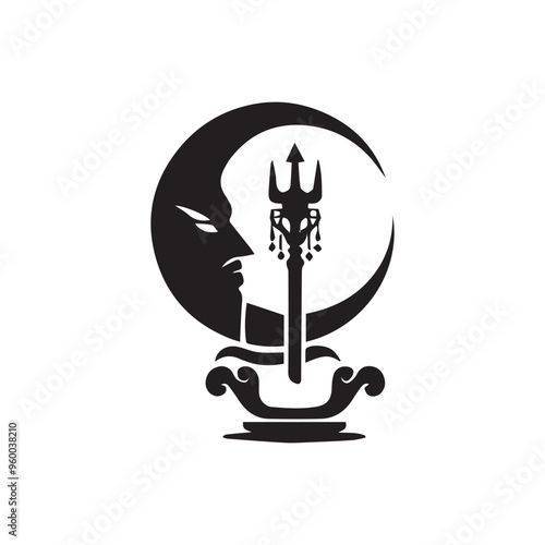 Creative Religion Silhouette Vector Logo Design photo