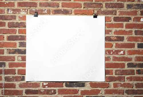 Wallpaper Mural Blank paper on brick wall with space for text Torontodigital.ca