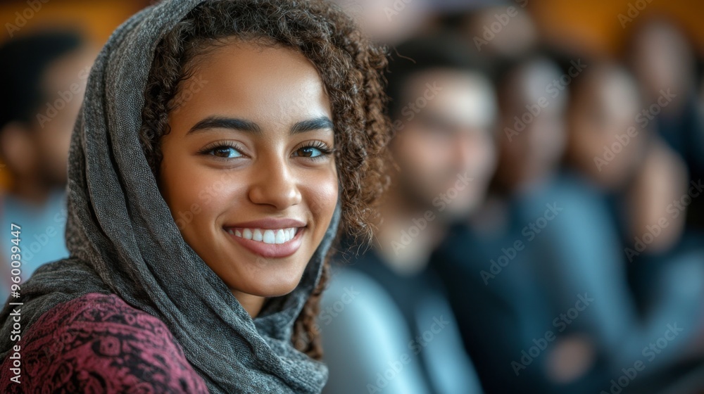 Portrait of a Smiling Woman in a Seminar Portrait of a Smiling Woman in a Seminar