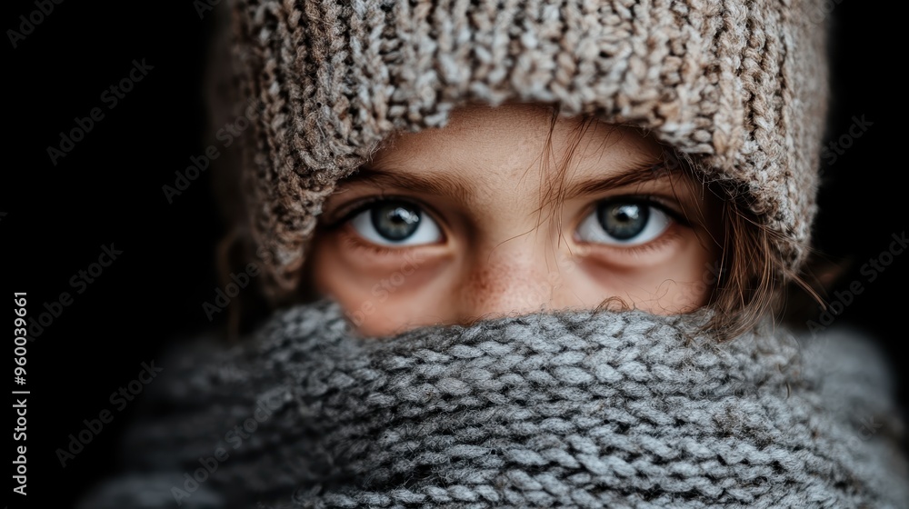 A person bundled up in cozy knitted winter clothing, with a focus on the texture and warmth of the fabric, representing comfort during cold weather, background blurred. A person bundled up in cozy knitted winter clothing, with a focus on the texture and warmth of the fabric, representing comfort during cold weather, background blurred.