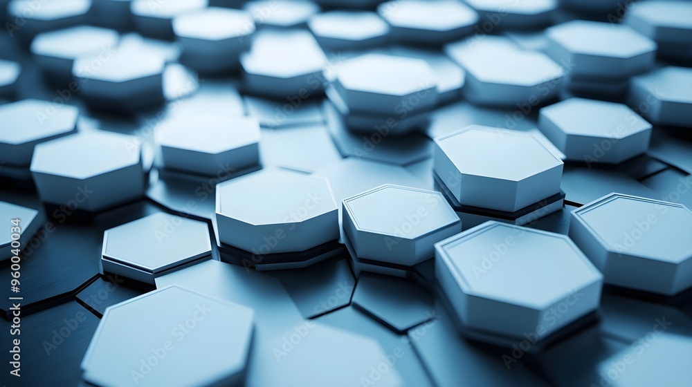 Abstract Blue Hexagon Pattern Background Abstract Blue Hexagon Pattern Background