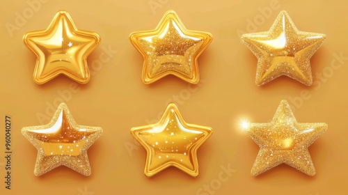 Golden Star Shaped Christmas Ornaments