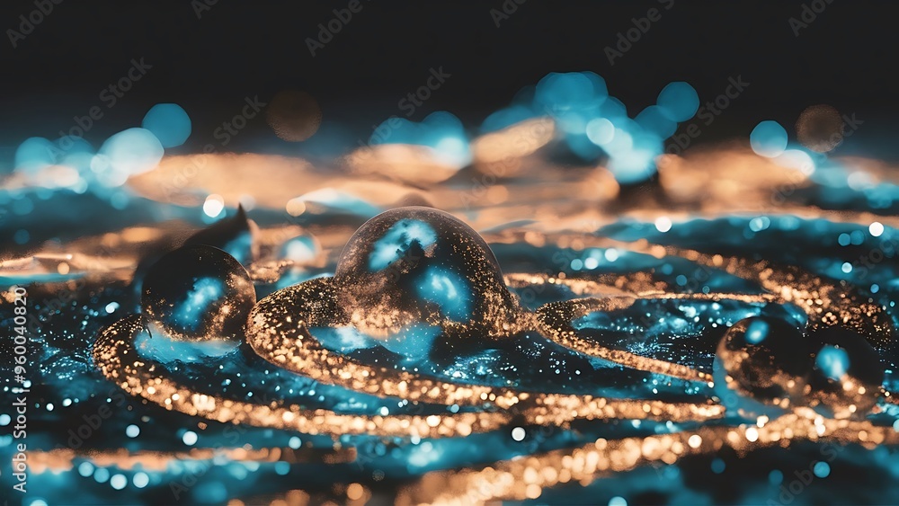 Blackground of abstract glitter lights. blue, gold and black. de focused Blackground of abstract glitter lights. blue, gold and black. de focused