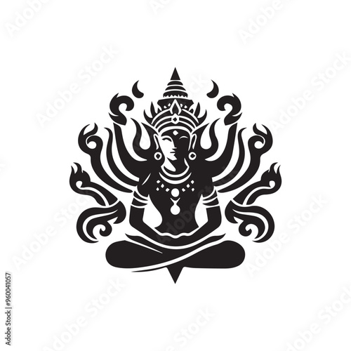 Creative Religion Silhouette Vector Logo Design