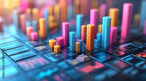 Colorful 3D Bar Graph Data Visualization