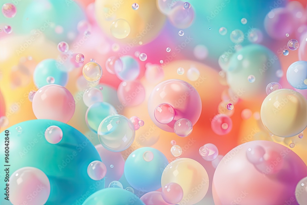 Pastel Spheres Floating in a Dreamy Color Gradient Pastel Spheres Floating in a Dreamy Color Gradient