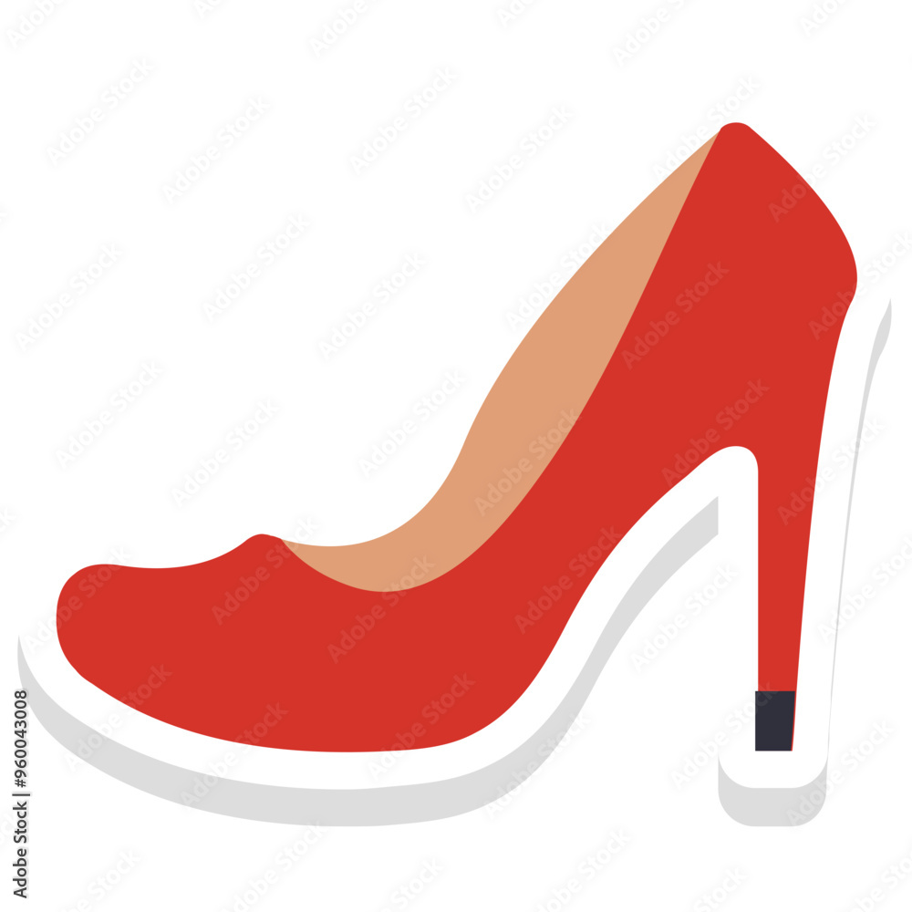 Heel Shoes sticker vector icon an isolated background Heel Shoes sticker vector icon an isolated background