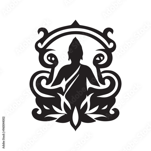 Creative Religion Silhouette Vector Logo Design
