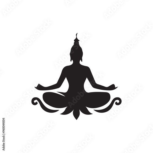 Creative Religion Silhouette Vector Logo Design