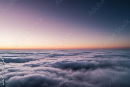 Dreamy Misty Horizon Landscape with Fluid Vapour and Expansive Panoramic Views