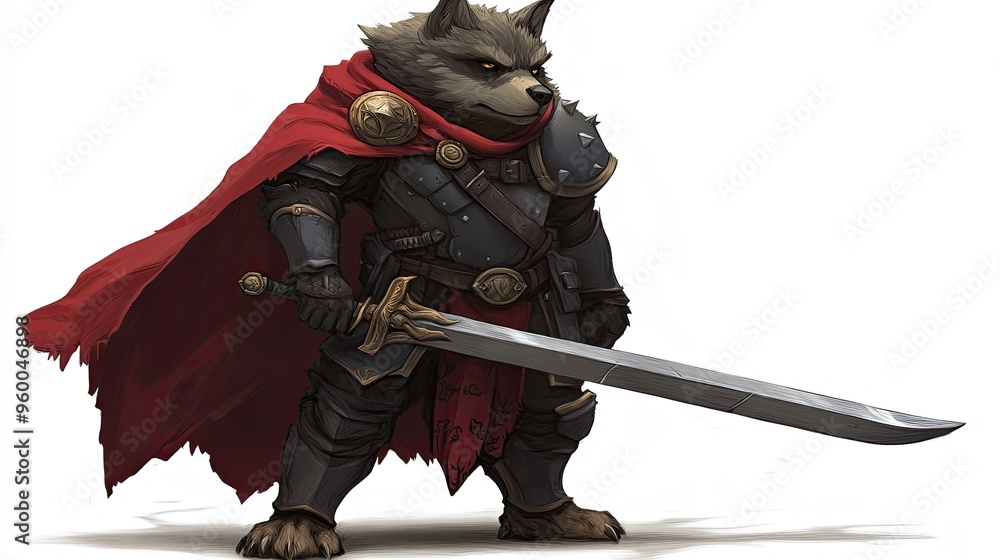 Cartoonized anthropomorphic wolf in fierce and dress - Unique illustration for animal lovers Cartoonized anthropomorphic wolf in fierce and dress - Unique illustration for animal lovers