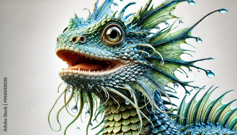 Obraz premium green dragon head