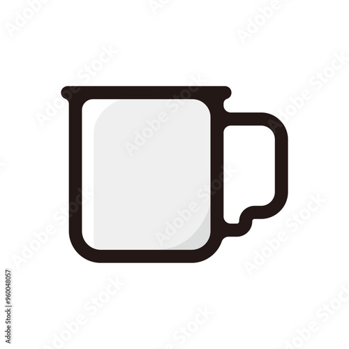 Camping mug outline icon for graphic design, apps and websites