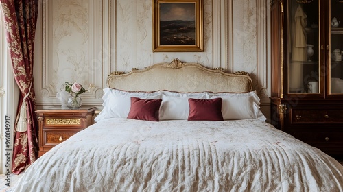 Wallpaper Mural Exquisite Bedroom Interior Featuring Luxurious Opulent Bed Intricate Crown Molding and Sumptuous Bedding for a Sophisticated and Serene Atmosphere Torontodigital.ca