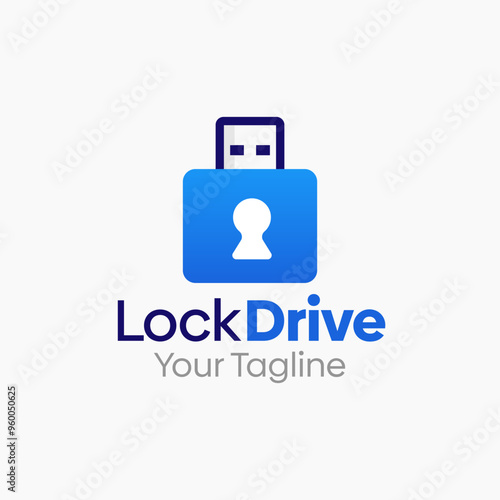 Lock Drive Logo Design Template. Good for Business, Agency, Community and Organization
