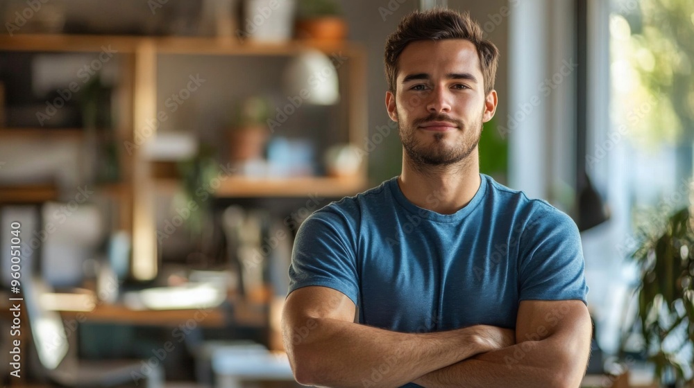Confident man in casual wear at home Confident man in casual wear at home